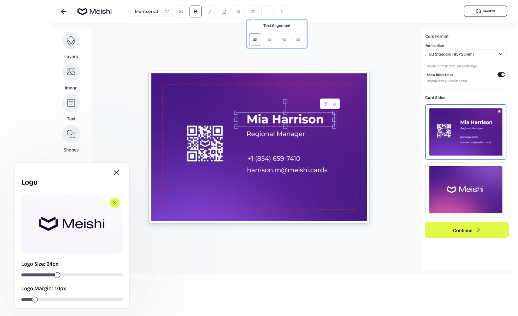 Create business cards easily and efficently